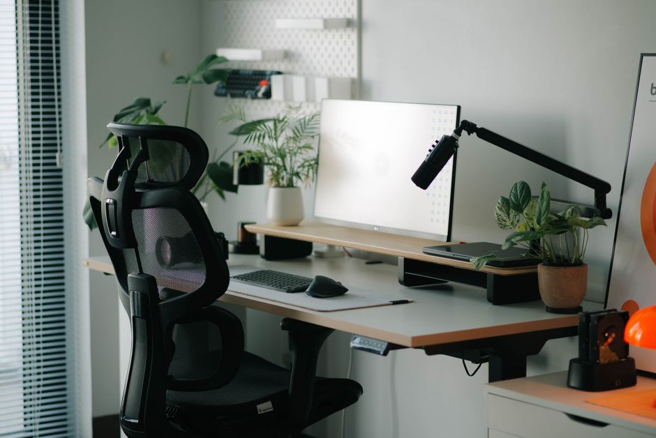 How Do I Size and Arrange an Ergonomic Desk-and-Chair Setup in a Small Home Office?